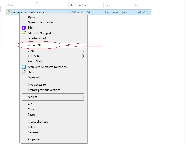 Pokretanje instalacije eServisManager Driver